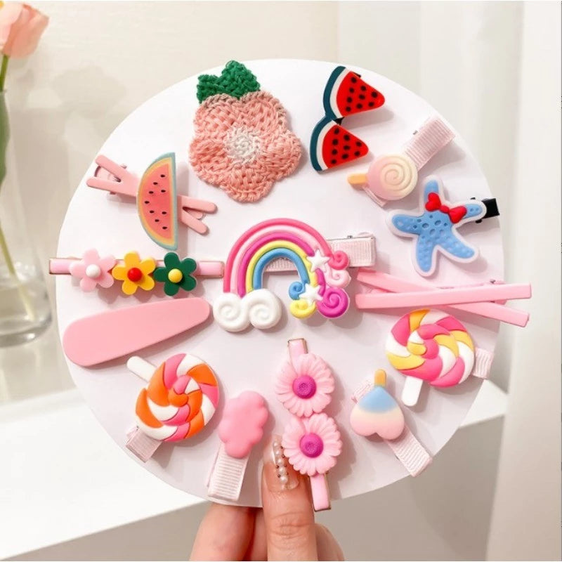 14PCS CUTE HAIR CLIP SET