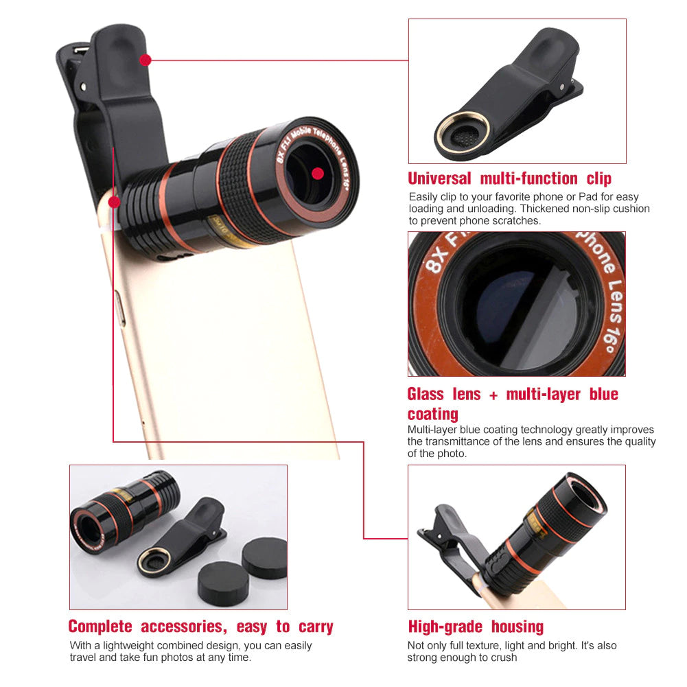 12X High Clarity Zoom Mobile Phone Telescope