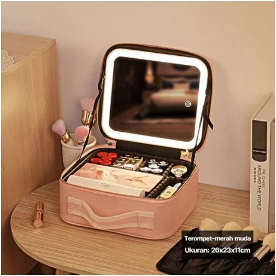 Makeup Bag with LED Mirror