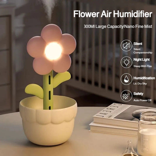 2-in-1 Flower Humidifier Night Light