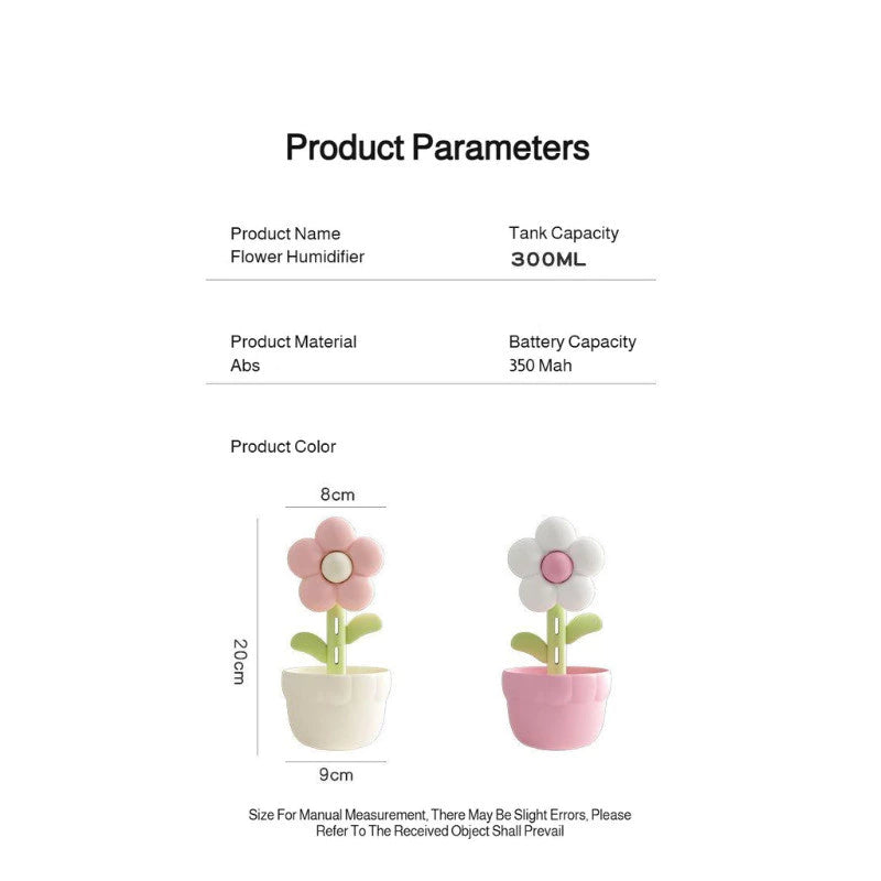 2-in-1 Flower Humidifier Night Light