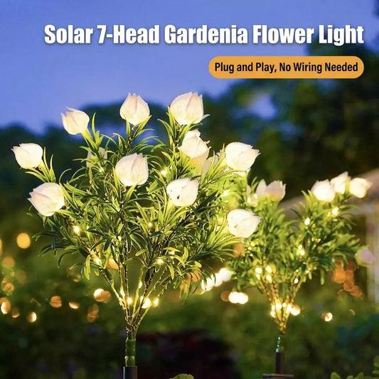Solar Powered Gardenia Flower Lights