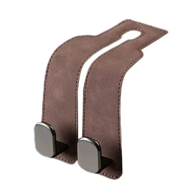 2-in-1 Suede Car Seat Headrest Hooks
