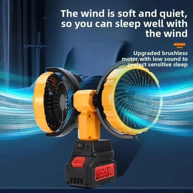 Double Headed Lithium Battery Fan