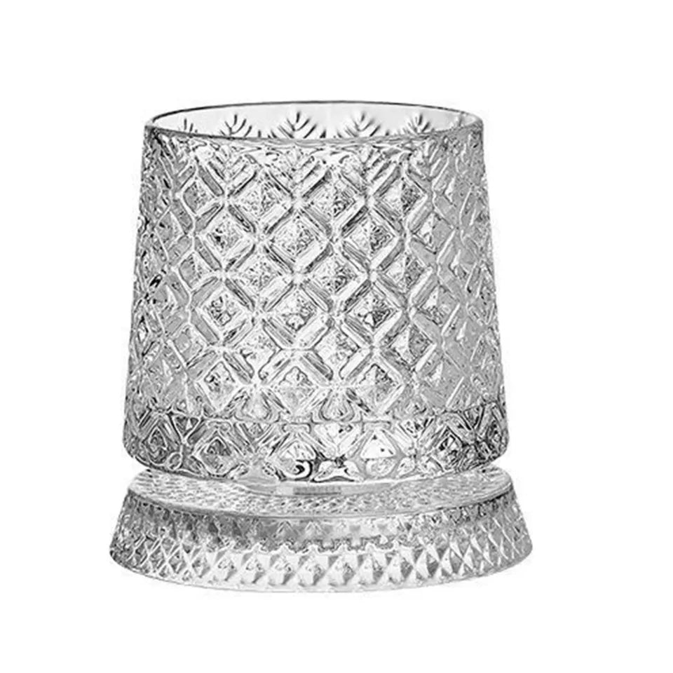 360° Rotating Whiskey Glass with LED Light Coaster