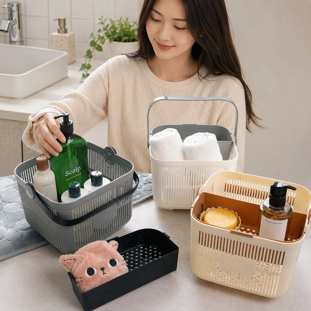 Double Layer Portable Shower Caddy