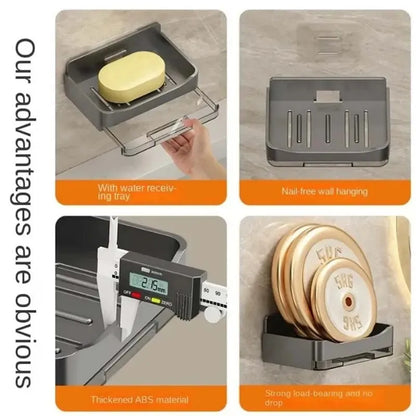 Wall-Mounted Soap Dish with Drain