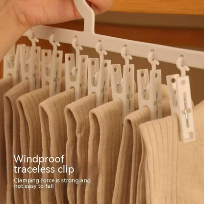 Space-Saving Multi-Clip Sock & Underwear Drying Hanger