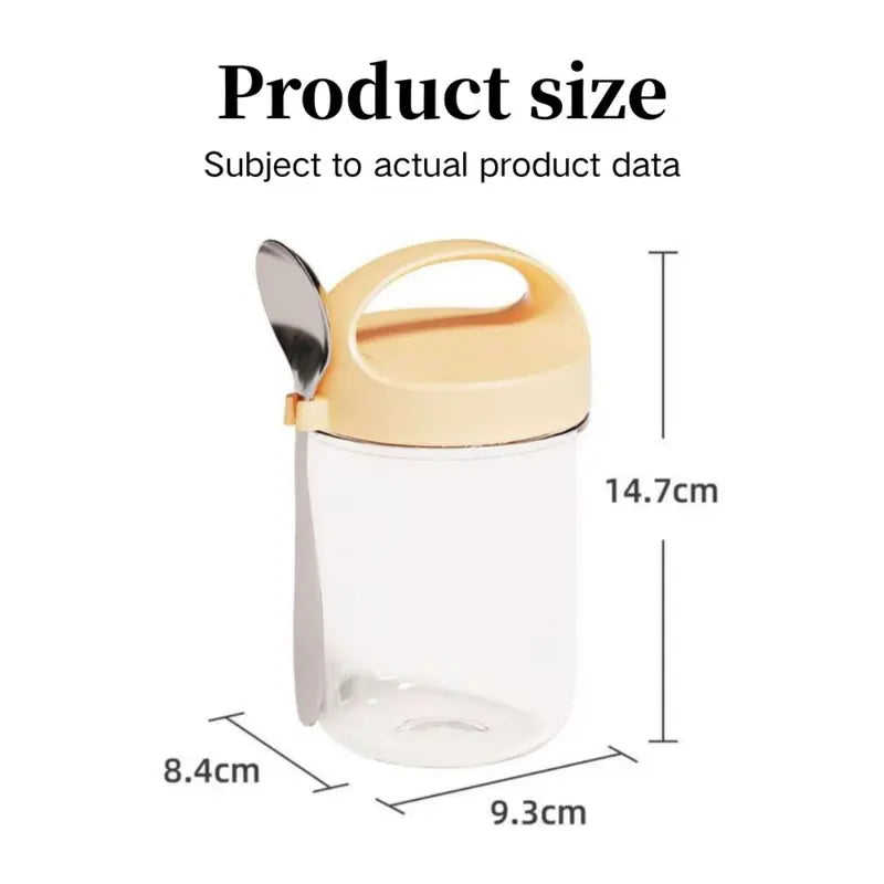 Overnight Oats Jar (with Spoon & Handle)