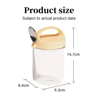 Overnight Oats Jar (with Spoon & Handle)
