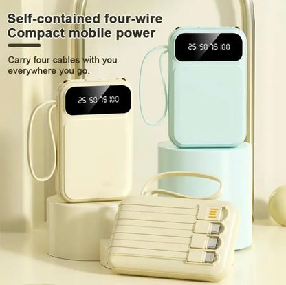 KC88 20000mAh Power Bank with Built-in 4 Charging Cables and Flashlight