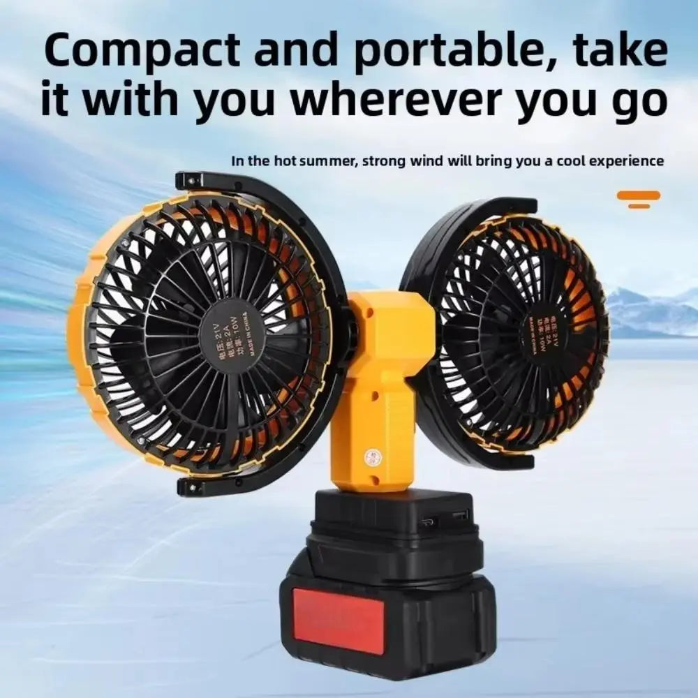 Double Headed Lithium Battery Fan