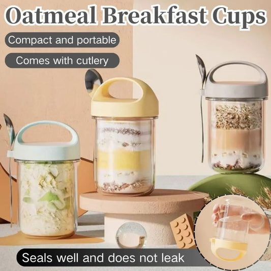 Overnight Oats Jar (with Spoon & Handle)
