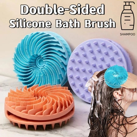 Double-Sided Silicone Bath Scrubber for Head & Body