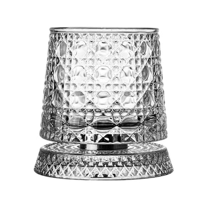 360° Rotating Whiskey Glass with LED Light Coaster
