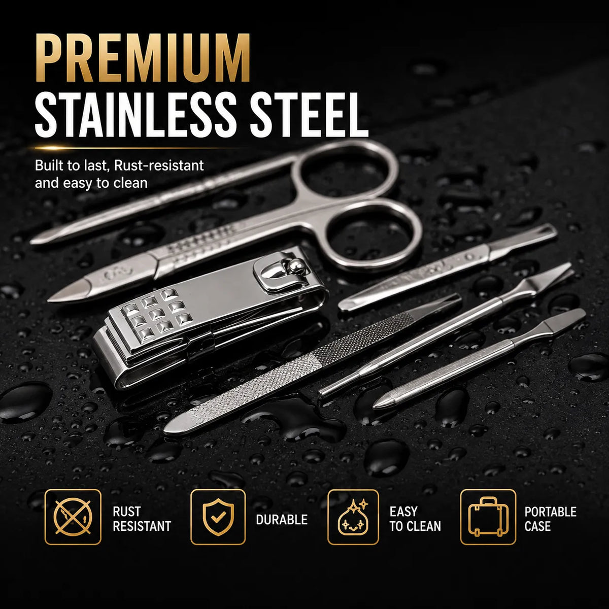 19-piece Stainless Steel Manicure and Pedicure Grooming Set
