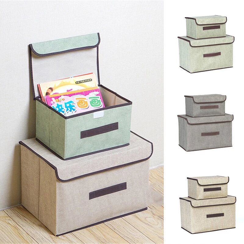 2in1 Non-Woven Foldable Storage Box with Lid