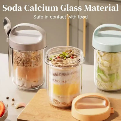 Overnight Oats Jar (with Spoon & Handle)