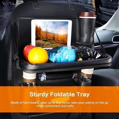 Car Back Seat Multi-Pocket Folding Storage Bag Organizer with Folding Table