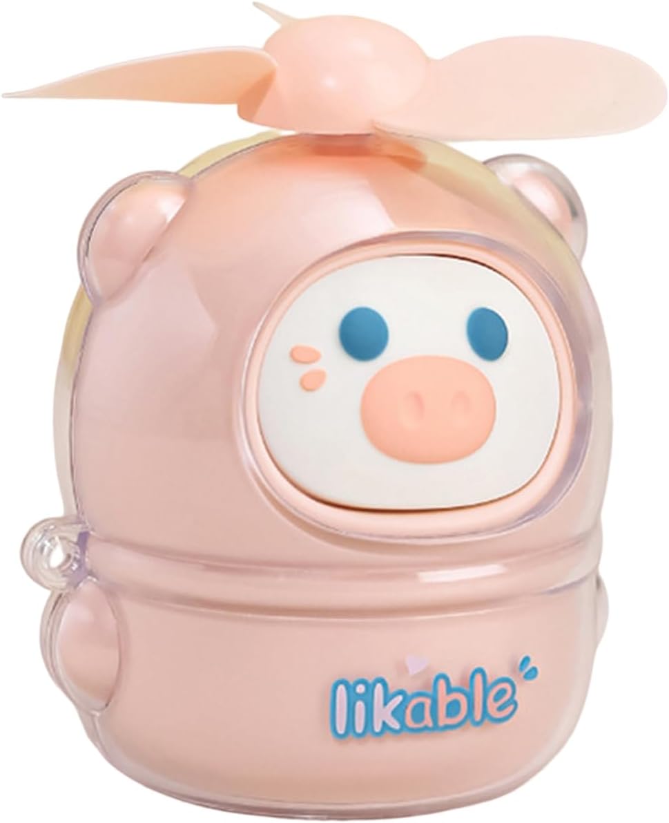 Usb Rechargeable Mini Cartoon Fan with Soft Blade
