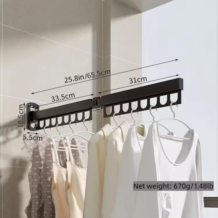 Wall Mounted Folding Retractable Clothes Drying Rack