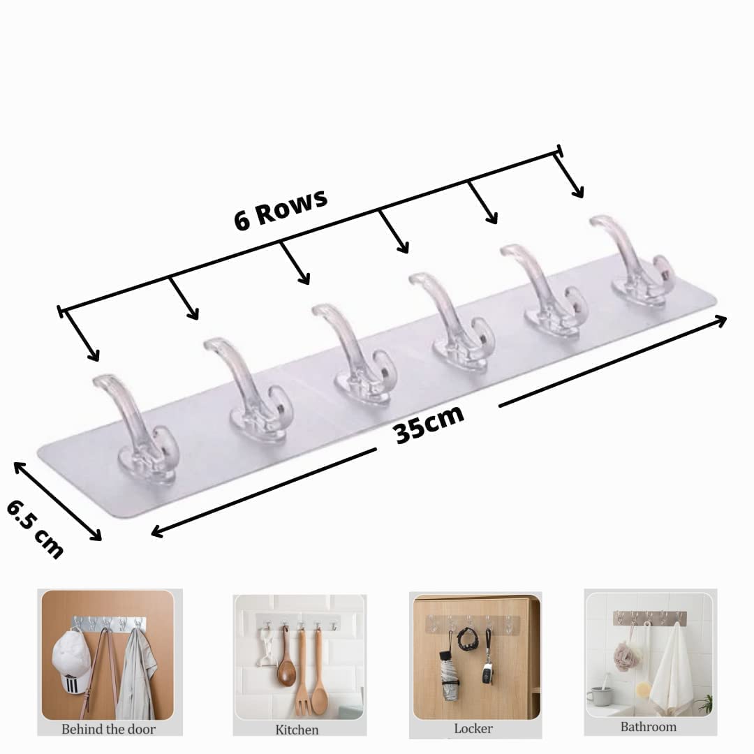6-in-1 Self Adhesive Wall Hooks