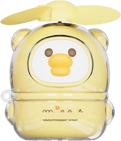 Usb Rechargeable Mini Cartoon Fan with Soft Blade