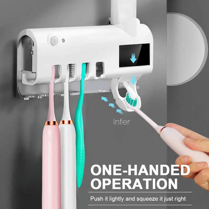 UV Toothbrush Sterilizer and Toothpaste Dispenser