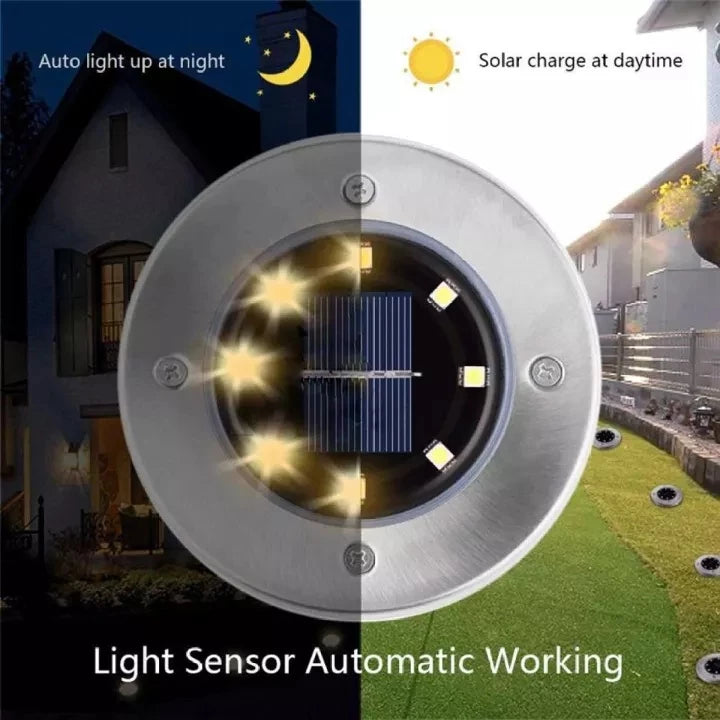 4PCS Solar 8 LED Ground Light