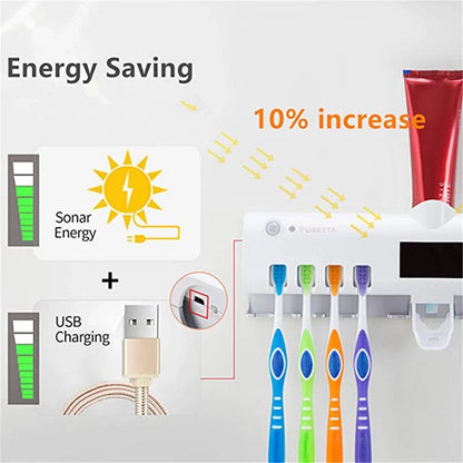 UV Toothbrush Sterilizer and Toothpaste Dispenser