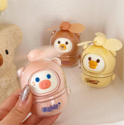 Usb Rechargeable Mini Cartoon Fan with Soft Blade