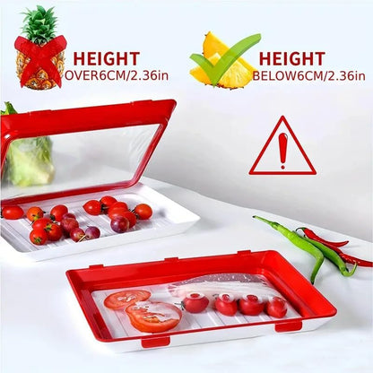 Stackable Food Preservation Tray with Elastic Lid