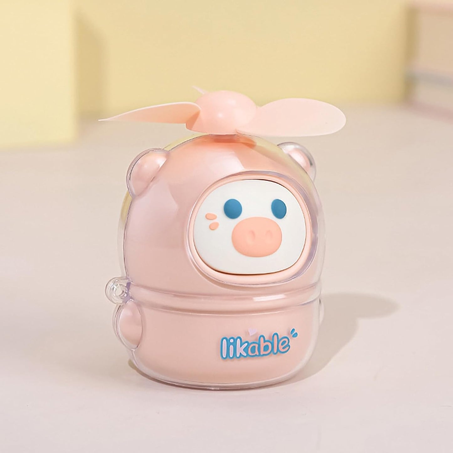 Usb Rechargeable Mini Cartoon Fan with Soft Blade