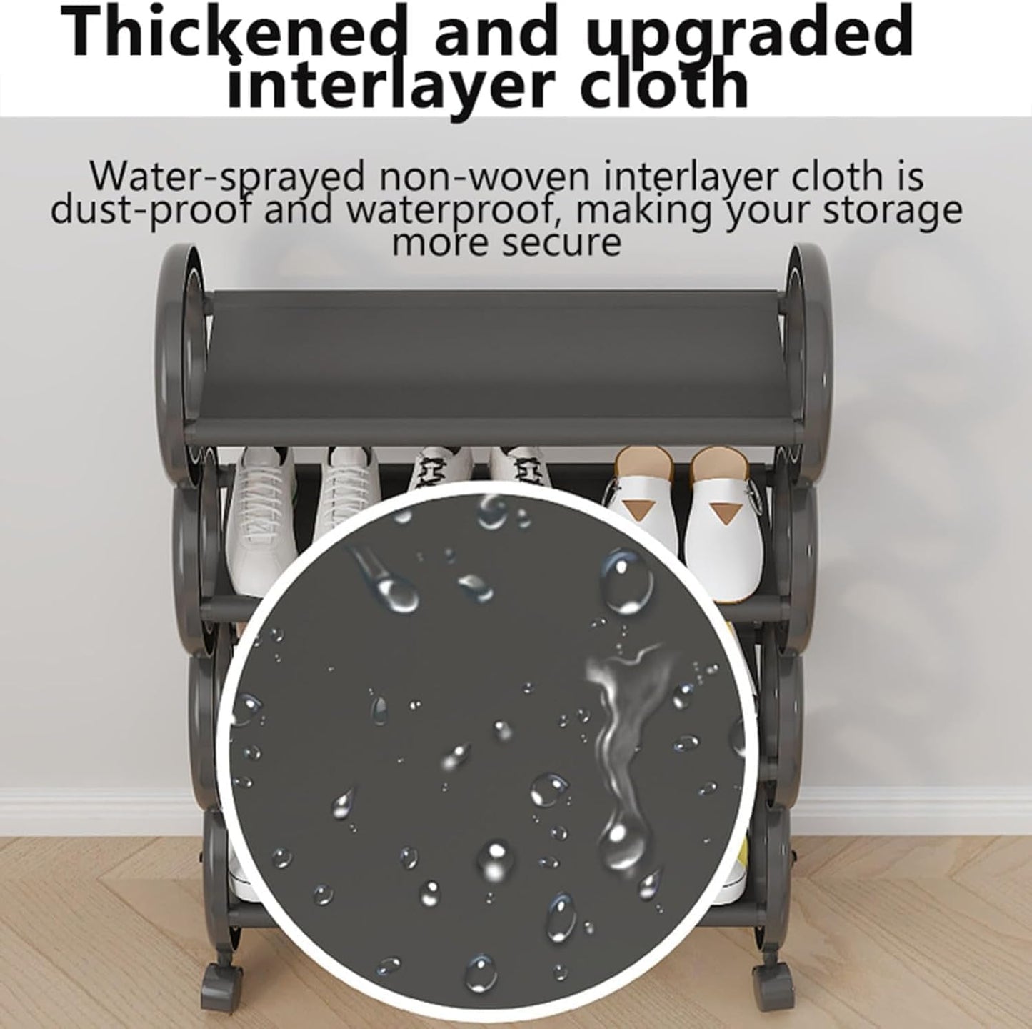 4-Tier Modern Shoe Rack with Wheels