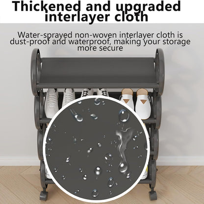 4-Tier Modern Shoe Rack with Wheels