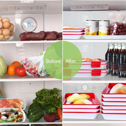 Stackable Food Preservation Tray with Elastic Lid