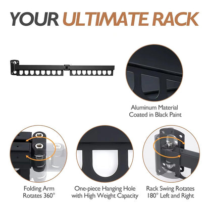 Wall Mounted Folding Retractable Clothes Drying Rack