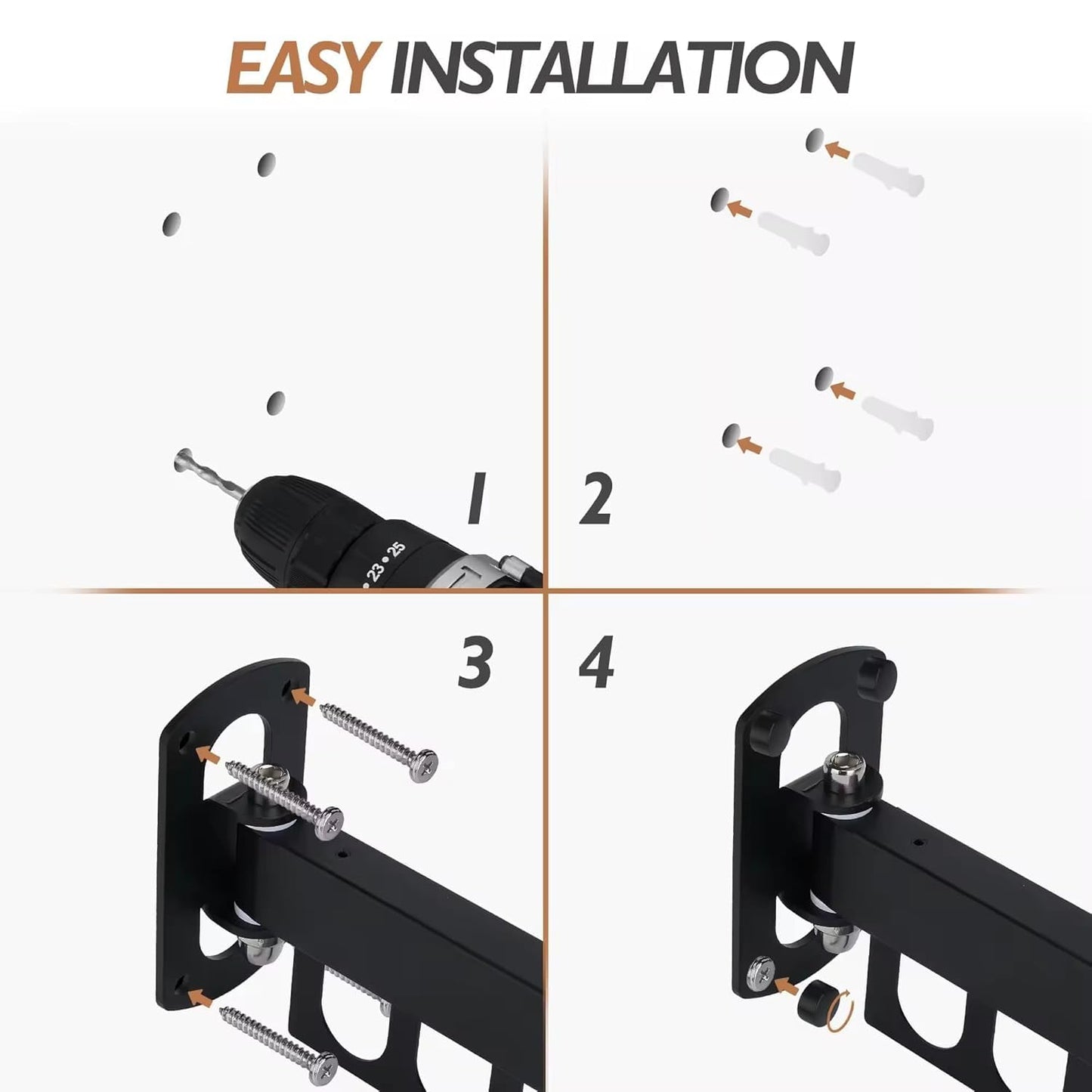 Wall Mounted Folding Retractable Clothes Drying Rack