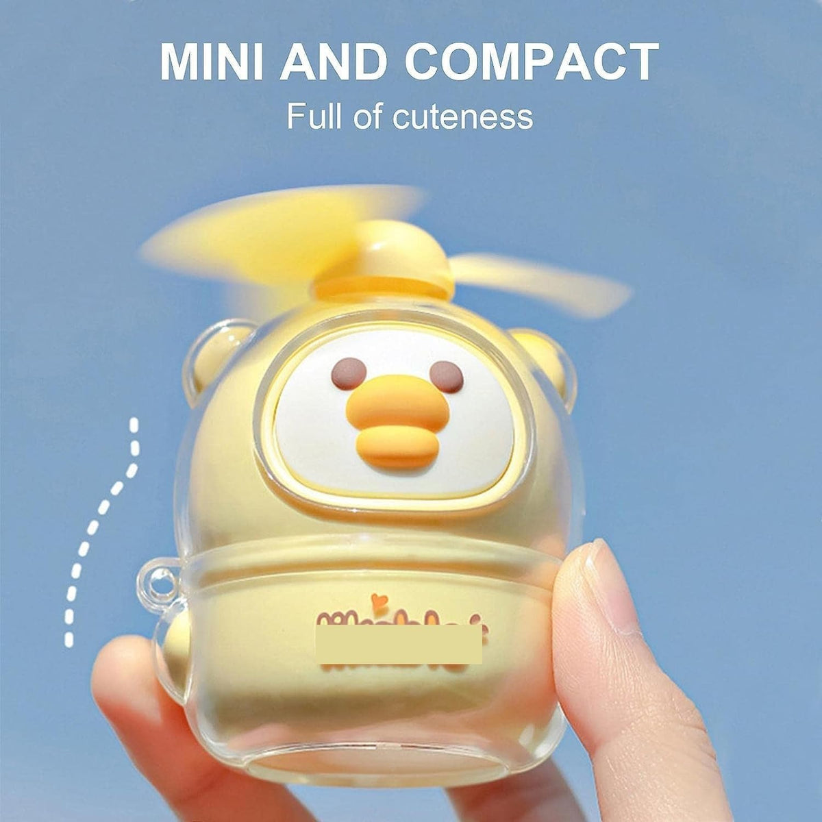 Usb Rechargeable Mini Cartoon Fan with Soft Blade