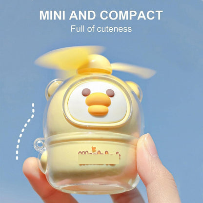 Usb Rechargeable Mini Cartoon Fan with Soft Blade
