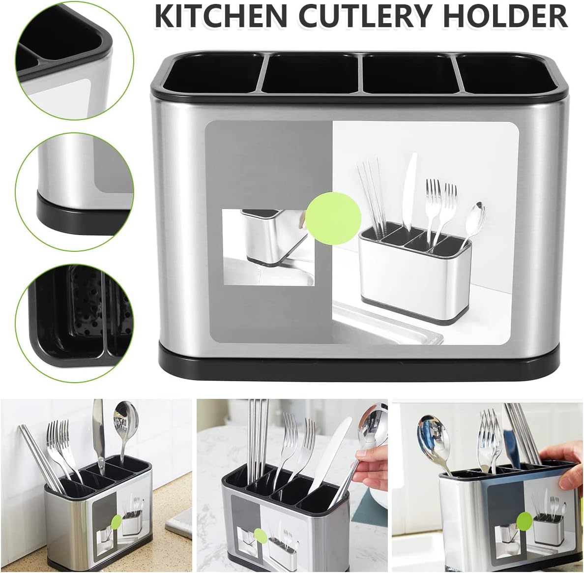 Stainless Steel Large Capacity Cutlery Organizer