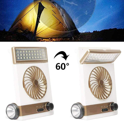 3-in-1 Rechargeable Solar Fan with LED Light