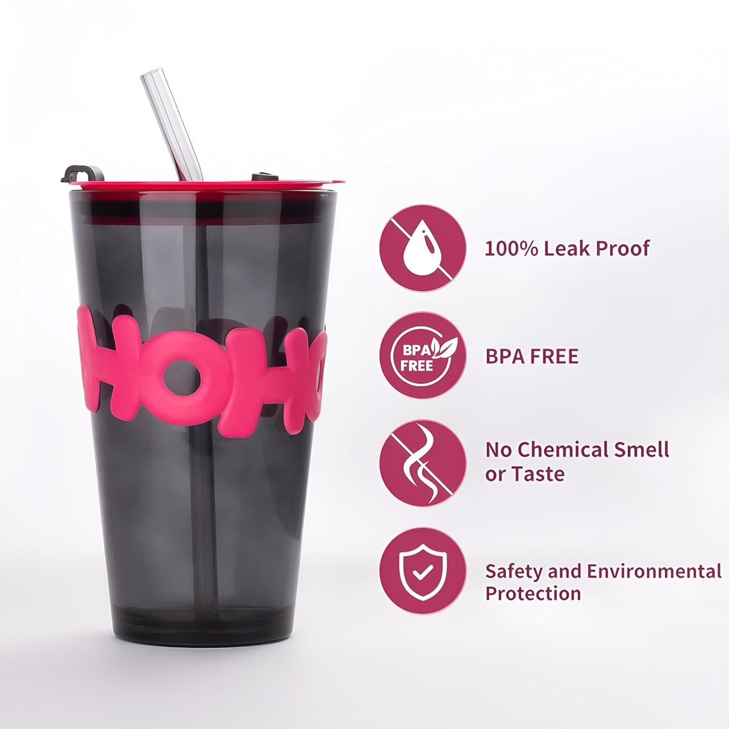 Creative Glass Straw Cup – 450ml Leakproof Tumbler