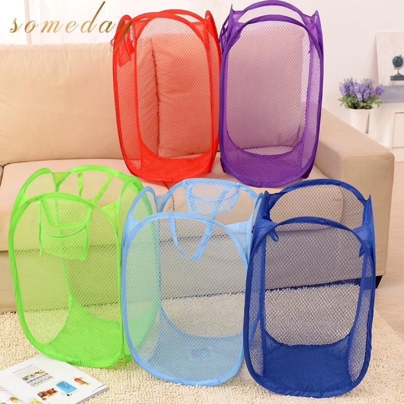 Foldable Pop-Up Mesh Laundry Basket