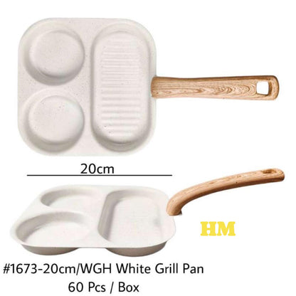 3-in-1 White Multi-Section Nonstick Grill Pan