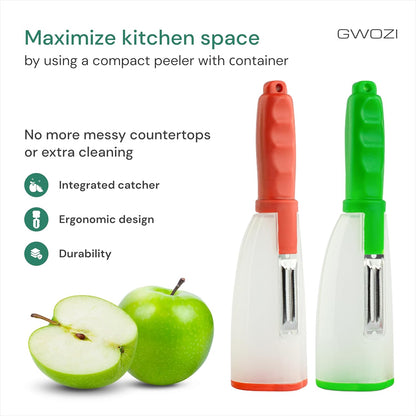 Multi-functional Peeler with Built-in Container