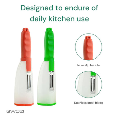 Multi-functional Peeler with Built-in Container