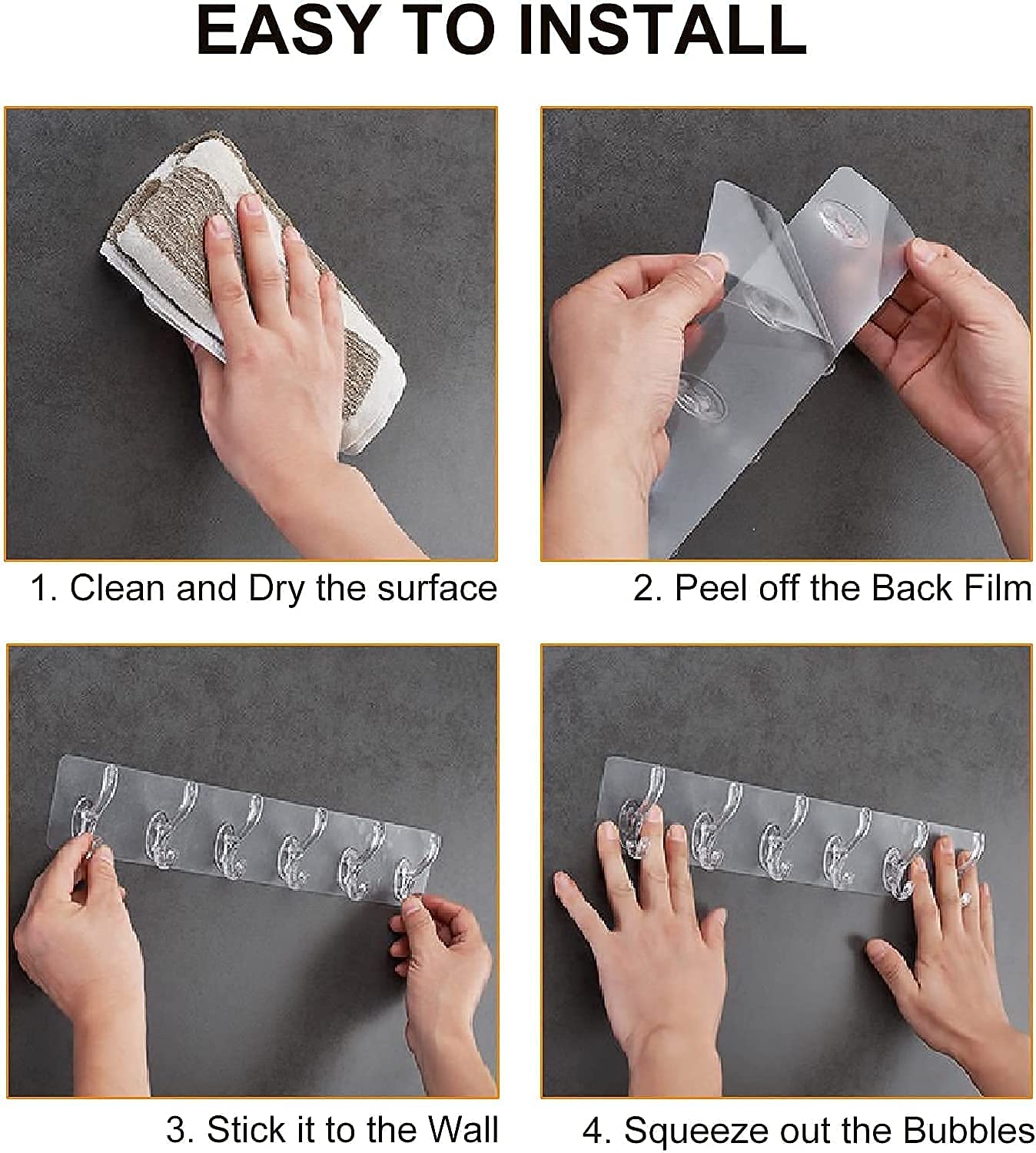 6-in-1 Self Adhesive Wall Hooks