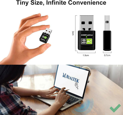 600Mbps Dual Band 2.4G 5.8G USB Wireless Network Adapter