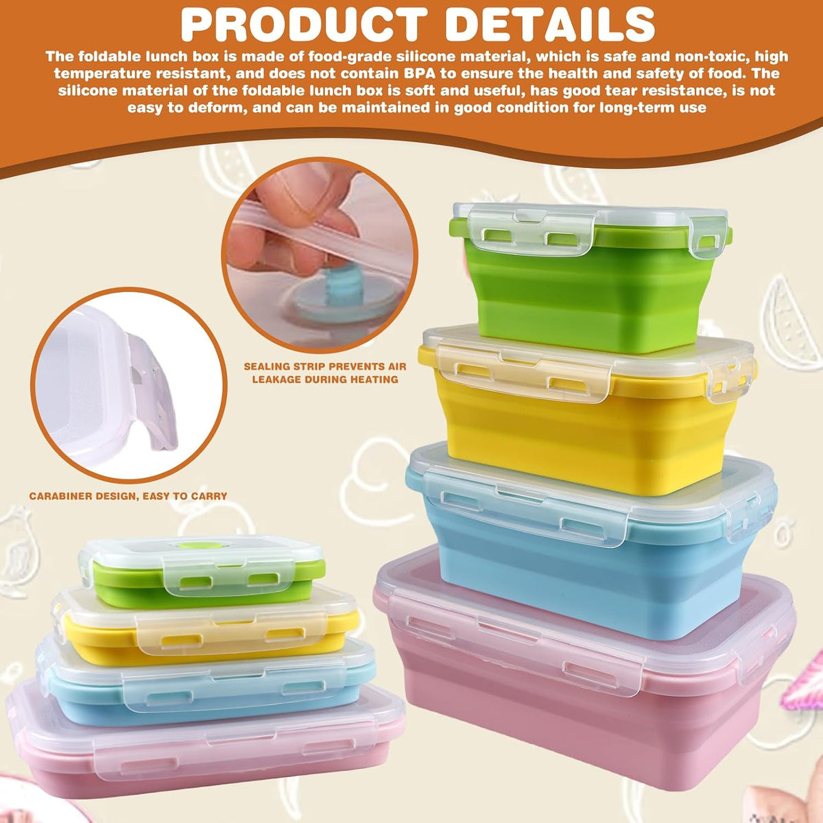 Collapsible Silicone Food Storage Container